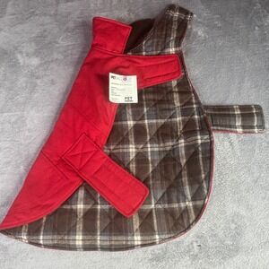 Timber Tails Pet Red Barn Coat Size L Red‎ Plaid Lined BP26232 Dog jacket Canvas